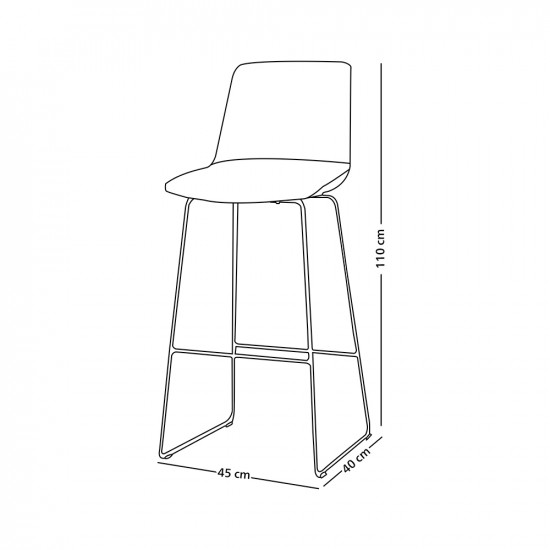 كرسي بار بلاستيك رمادي فاتح 