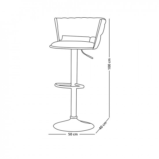 كرسي بار قماش مخمل رمادي بإطار ذهبي