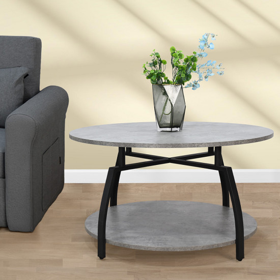 طاولة خدمة مفردة دائرية 2 دور رمادي طاولة خدمة مفردة دائرية 2 دور رمادي