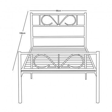 سرير معدن أبيض 90x190 سم