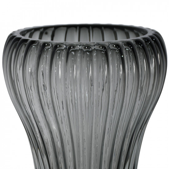 فازة ورد زجاج مودرن رمادي