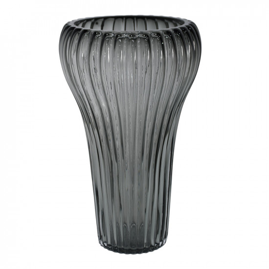 فازة ورد زجاج مودرن رمادي