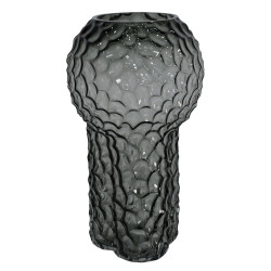 فازة زجاج شفاف ستايل مميز رمادي فازة زجاج شفاف ستايل مميز رمادي