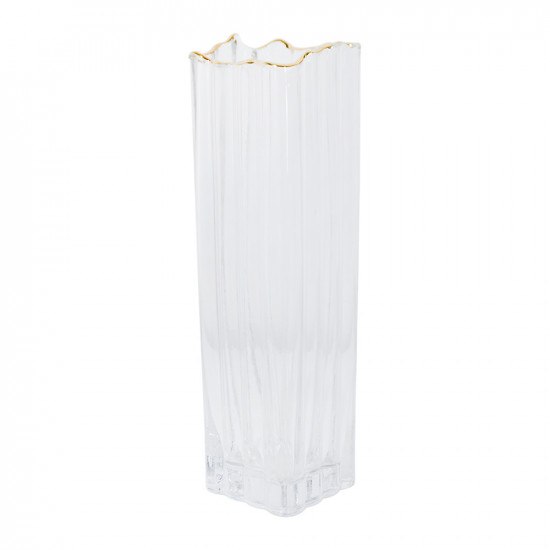 فازة ورد زجاج مودرن بلمسة ذهبية فازة ورد زجاج مودرن بلمسة ذهبية