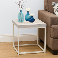 طاولة خدمة مفرد من الخشب و المعدن بيج طاولة خدمة مفرد من الخشب و المعدن بيج