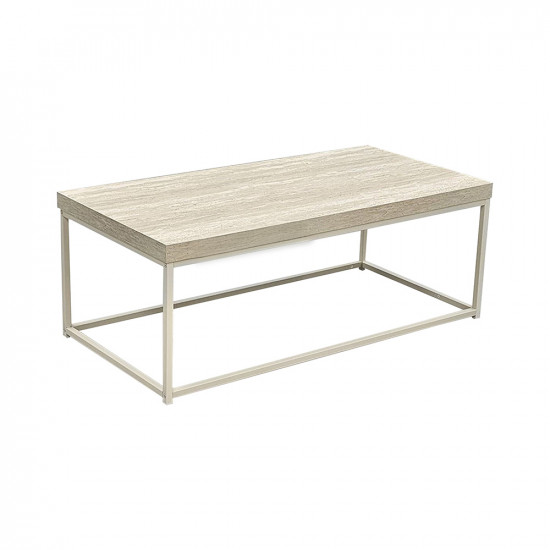 طاولة خدمة مفردة من الخشب والمعدن بيج