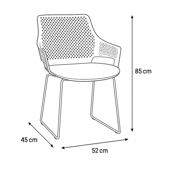 كرسي مفرد بلاستيك بظهر مثقّب رمادي غامق كرسي مفرد بلاستيك بظهر مثقّب رمادي غامق
