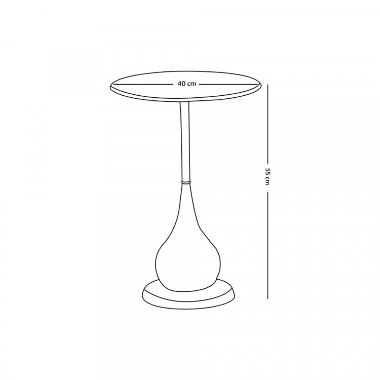 طاولة خدمة مفردة دائرية من المعدن