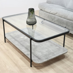 طاولة خدمة مفرد من الخشب والزجاج 120 سم 