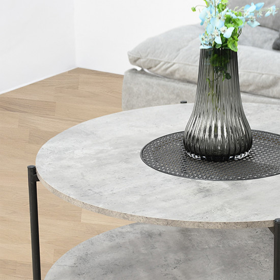 طاولة خدمة مفرد دائرية 2 دور رمادي طاولة خدمة مفرد دائرية 2 دور رمادي