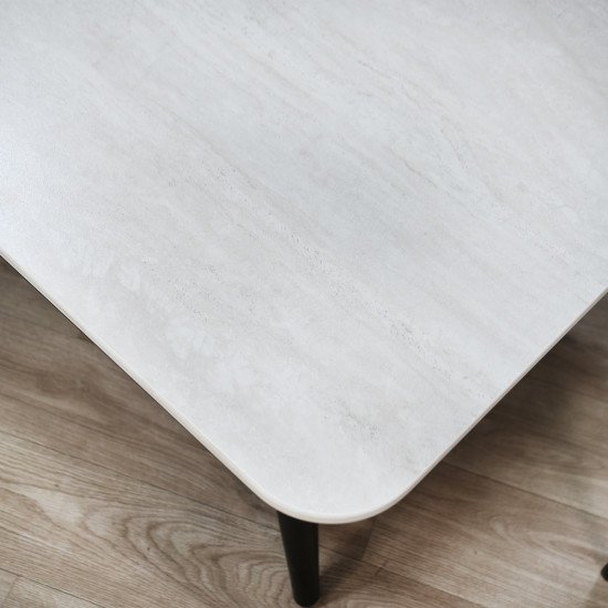 طاولة طعام سطح سيراميك 8 كراسي مع أرجل معدنية