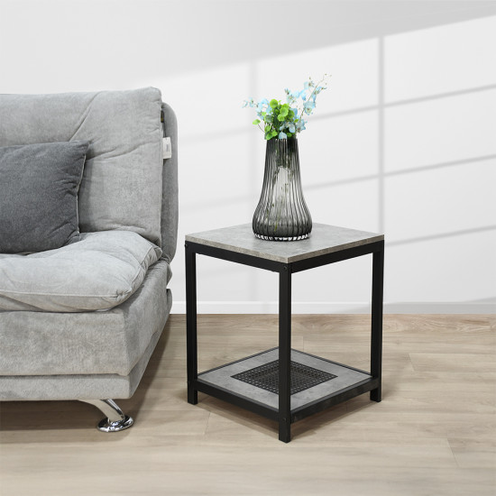 طاولة خدمة مفرد 2 دور من الخشب والراتان