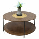 طاولة خدمة مفرد دائرية 2 دور بني غامق