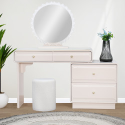 طاولة زينة مع مرآة مضيئة وادراج تخزين طاولة زينة مع مرآة مضيئة وادراج تخزين