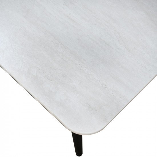 طاولة طعام سطح سيراميك 8 كراسي مع أرجل معدنية