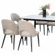 طاولة طعام سطح سيراميك 8 كراسي مع أرجل معدنية