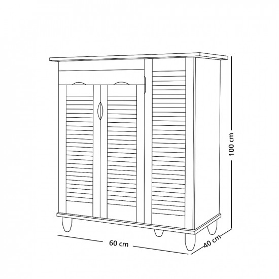 دولاب متعدد الاستخدام رمادي 3 أبواب 40*60*100 سم دولاب متعدد الاستخدام رمادي 3 أبواب 40*60*100 سم