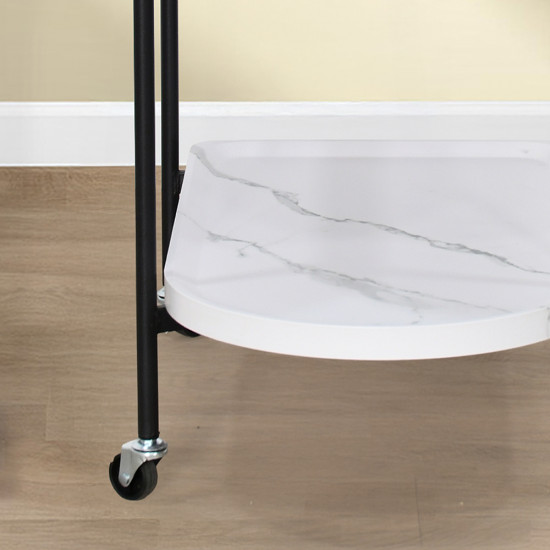 عربة تقديم من الخشب والمعدن أبيض عربة تقديم من الخشب والمعدن أبيض