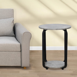 طاولة خدمة مفردة دائرية من الخشب رمادي طاولة خدمة مفردة دائرية من الخشب رمادي