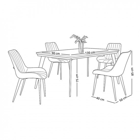 طاولة طعام مودرن خشب 4 كراسي