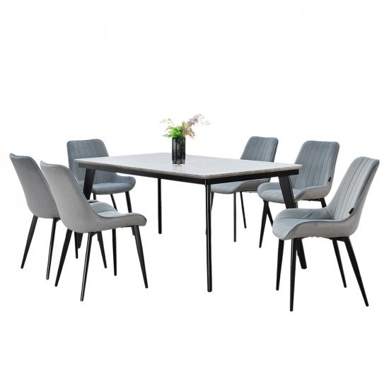 طاولة طعام مودرن خشب 6 كراسي