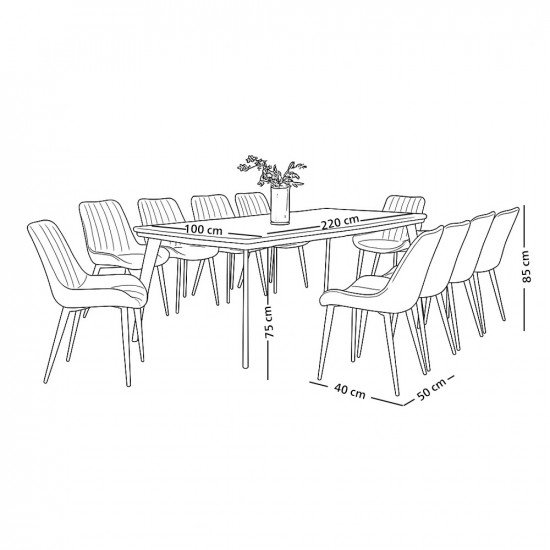 طاولة طعام مودرن خشب 10 كراسي