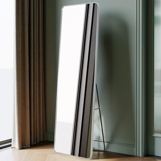 مرآة استاند عصرية بإطار فضي 170×60 سم مرآة استاند عصرية بإطار فضي 170×60 سم