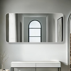 مرآة ديكور حائط بإطار فضي 60×120سم