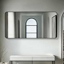 مرآة ديكور حائط بإطار أسود 60×120سم
