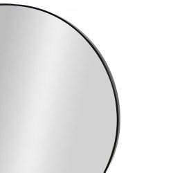 مرآة ديكور حائط دائرية بإطار أسود 80×80 سم