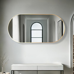 مرآة ديكور حائط بإطار ذهبي 60×120سم