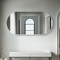 مرآة ديكور حائط بإطار فضي 60×120سم