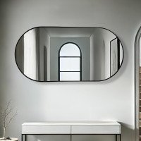 مرآة ديكور حائط بإطار أسود 60×120سم