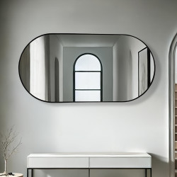 مرآة ديكور حائط بإطار أسود 60×120سم