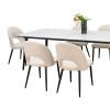 طاولة طعام سطح سيراميك مع أرجل معدنية 6 كراسي
