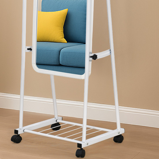 مرآة استاند متحرك أبيض 160×35 سم مرآة استاند متحرك أبيض 160×35 سم