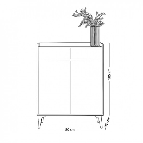 دولاب عصري متعدد الاستخدام من الخشب 80 سم