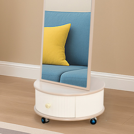 مرآة استاند عصرية مع خزانة خشبية مدمجة مرآة استاند عصرية مع خزانة خشبية مدمجة