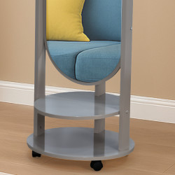 مرآة متحركة عصرية مع أرفف تخزين رمادي مرآة متحركة عصرية مع أرفف تخزين رمادي