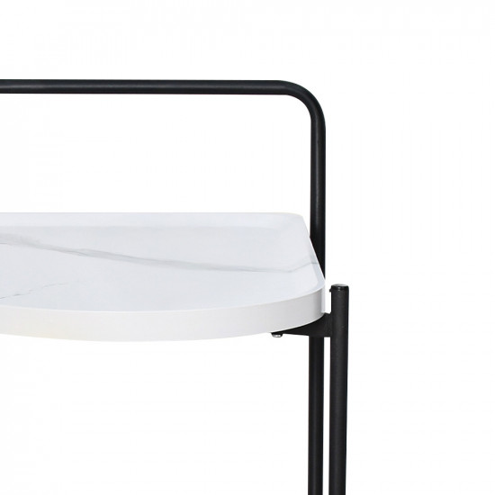 عربة تقديم من الخشب والمعدن أبيض عربة تقديم من الخشب والمعدن أبيض