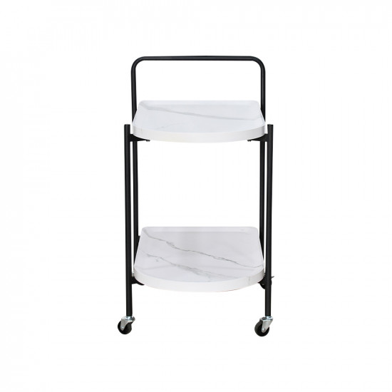 عربة تقديم من الخشب والمعدن أبيض عربة تقديم من الخشب والمعدن أبيض