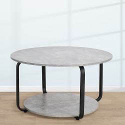 طاولة خدمة مفردة مع قاعدة خشبية رمادي