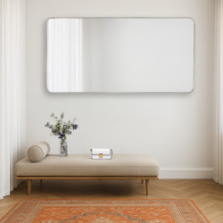 مرآة ديكور حائط بإطار فضي 80×160 سم