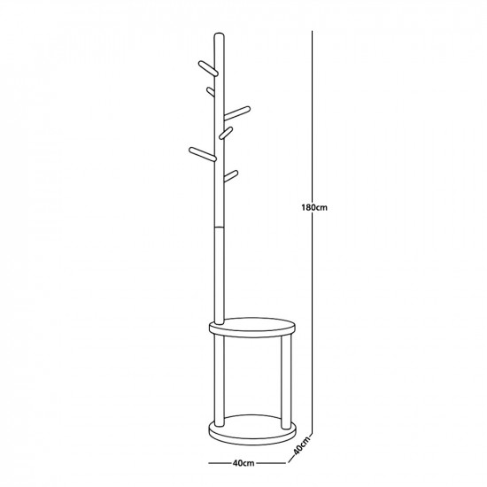 علاقة ملابس خشب مع أرفف تخزين 180 سم علاقة ملابس خشب مع أرفف تخزين 180 سم
