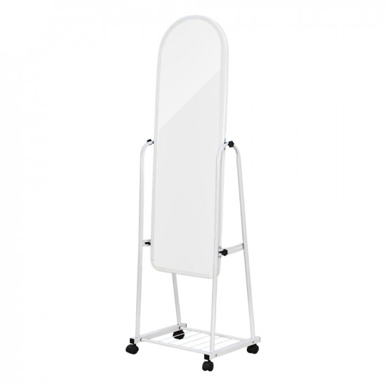 مرآة استاند متحرك أبيض 160×35 سم مرآة استاند متحرك أبيض 160×35 سم