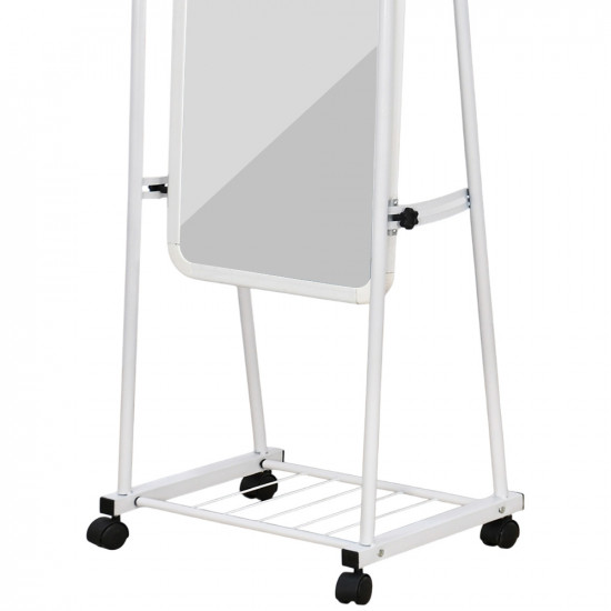 مرآة استاند متحرك أبيض 160×35 سم مرآة استاند متحرك أبيض 160×35 سم