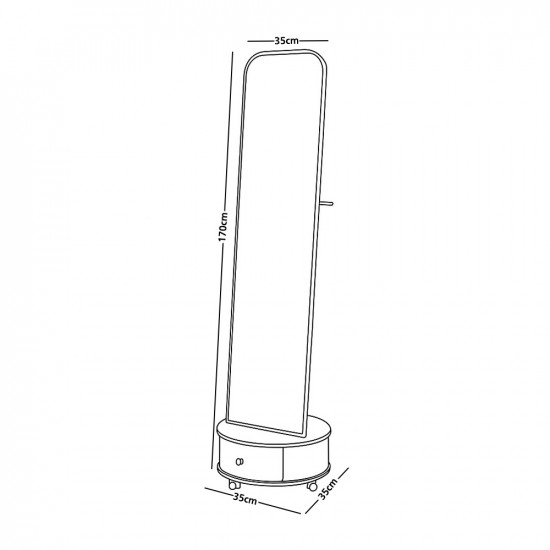 مرآة استاند عصرية مع خزانة خشبية مدمجة مرآة استاند عصرية مع خزانة خشبية مدمجة