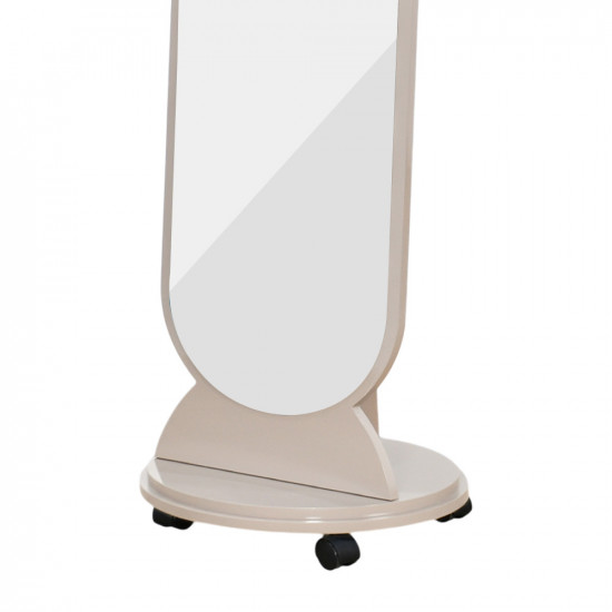 مرآة استاند عصرية مع قاعدة خشب متحركة