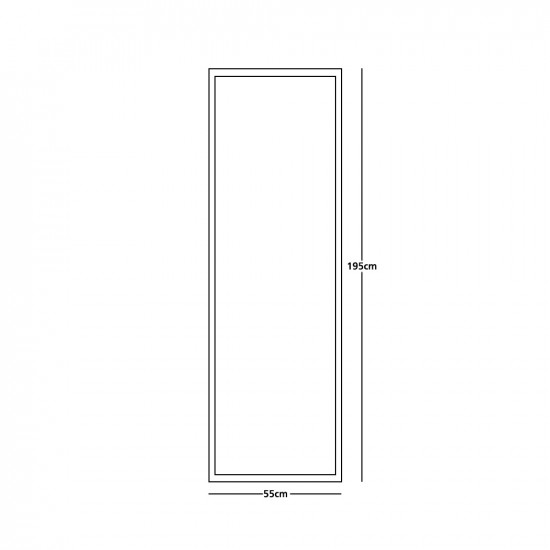 مرآة حائط بإطار أسود 55×195سم مرآة حائط بإطار أسود 55×195سم