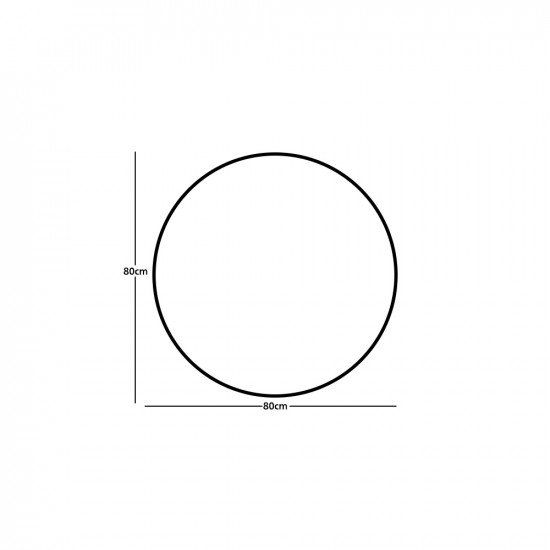 مرآة ديكور حائط دائرية بإطار أسود 80×80 سم